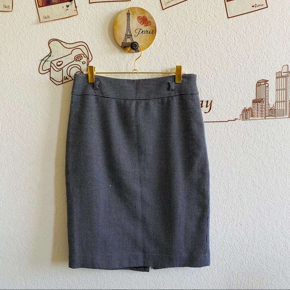 Ann Taylor Black And White Side Zipper Closure Pencil Skirt Size 4